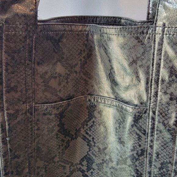 NWOT Noon Goons Mohave Vegan Snakeskin Print Large Tote Shoulder Shopping Bag - Picture 4 of 7